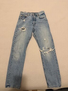 Light Blue Distressed Men’s Jeans